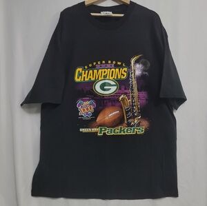 Vintage 1997 Green Bay Packers Super Bowl 31 XXXI shirt Lee Sport Black Size XXL